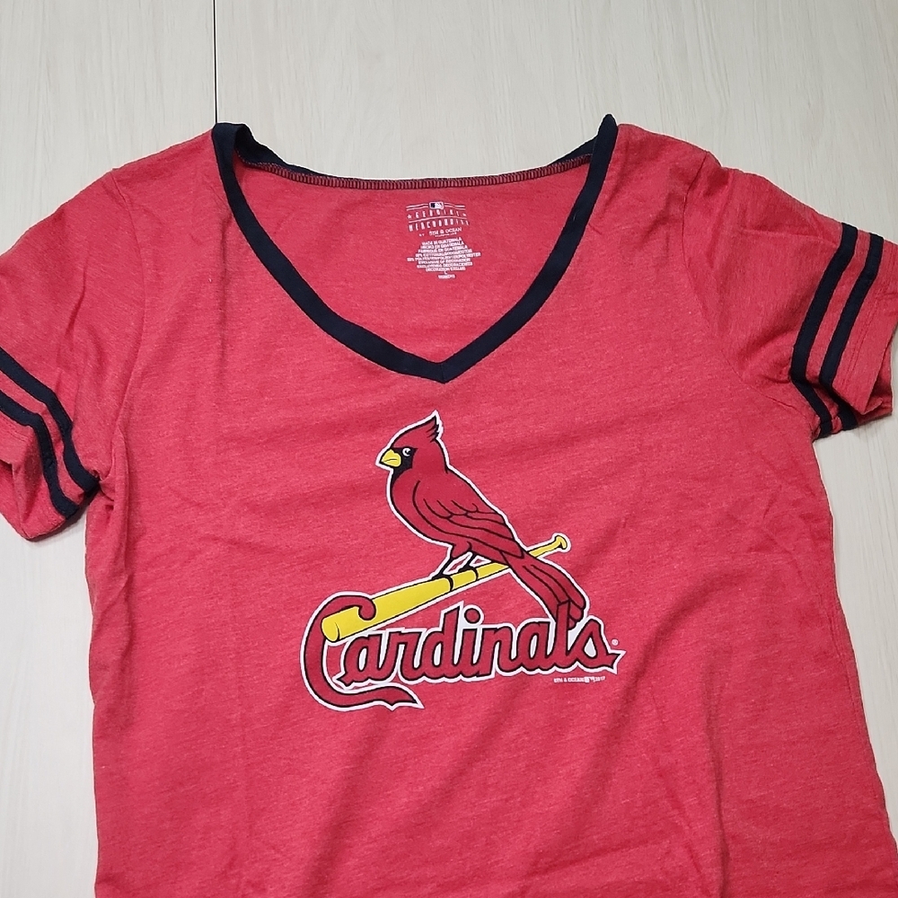 5th & Ocean ⚾️ MLB St Louis Cardinals  Women's T-Shirt Heather Red